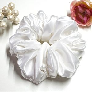8 for $15 * Jumbo XXL White Satin Scrunchie